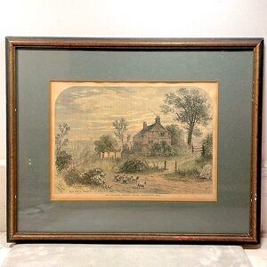 Antique Print William Henry Prior (1812-1882) Wood Engraving circa 1876 Pristine